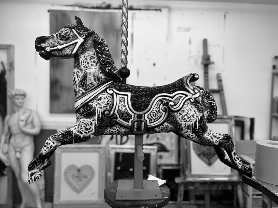 Carousel Horse-Hand painted and wonderfully crystalised